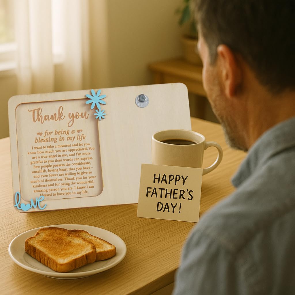 Wooden dad frame gift idea with photos