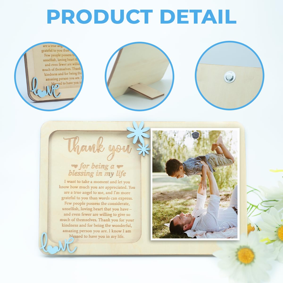 Photo frame keepsake with space for a photo with Dad