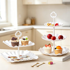 Three-tier cupcake stands and white plastic finish DAIDAIWANG
