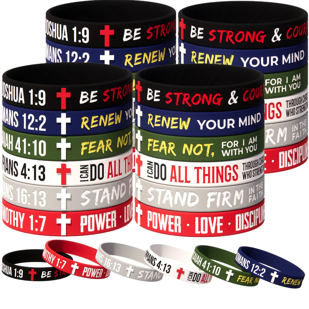 DaikeAion Bible Verse Wristbands set of 60pcs