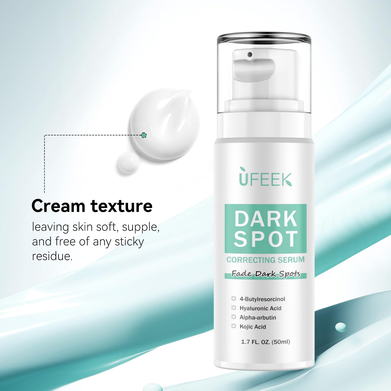 Daily-use dark spot remover on skin close up