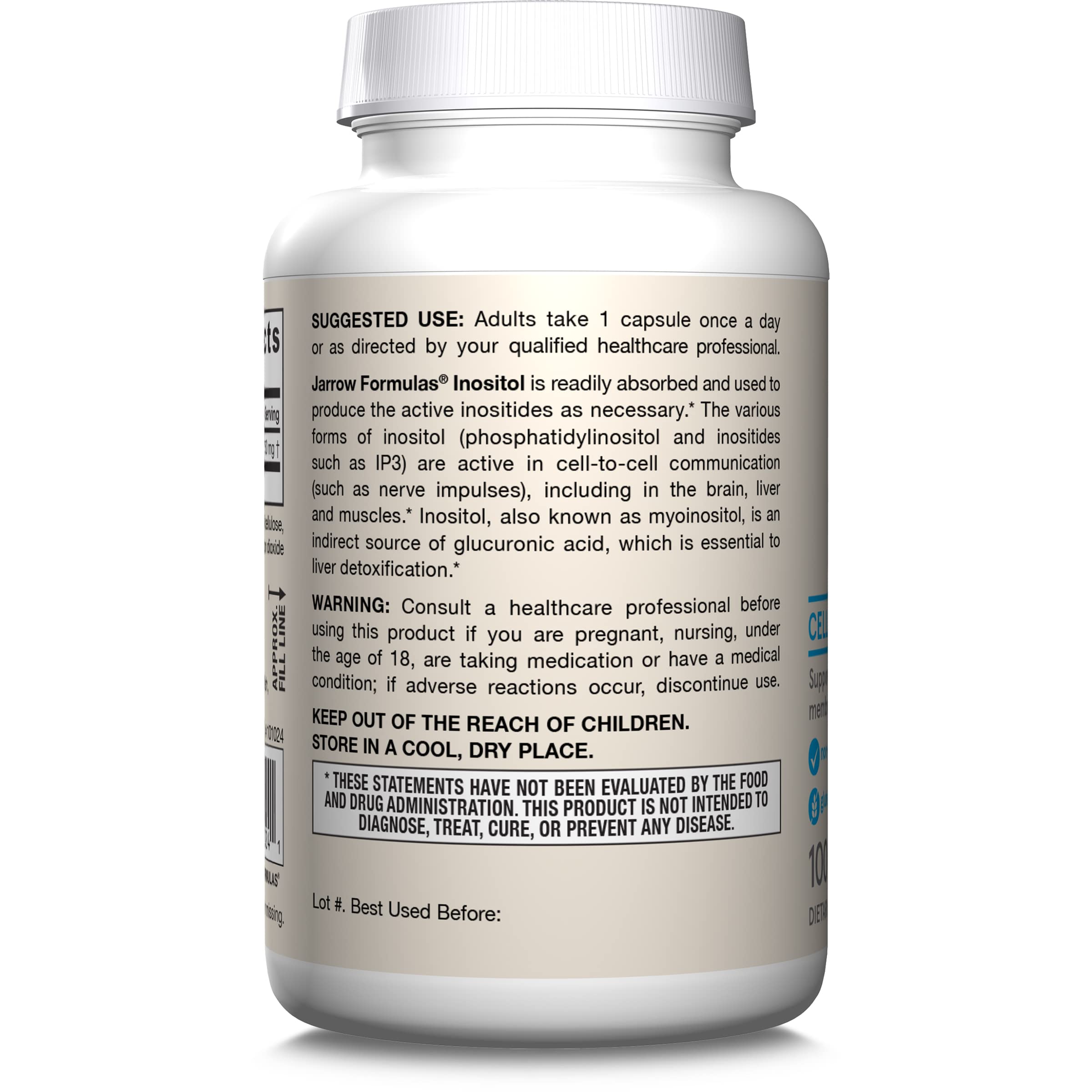 Daily wellness inositol dietary supplement packaging