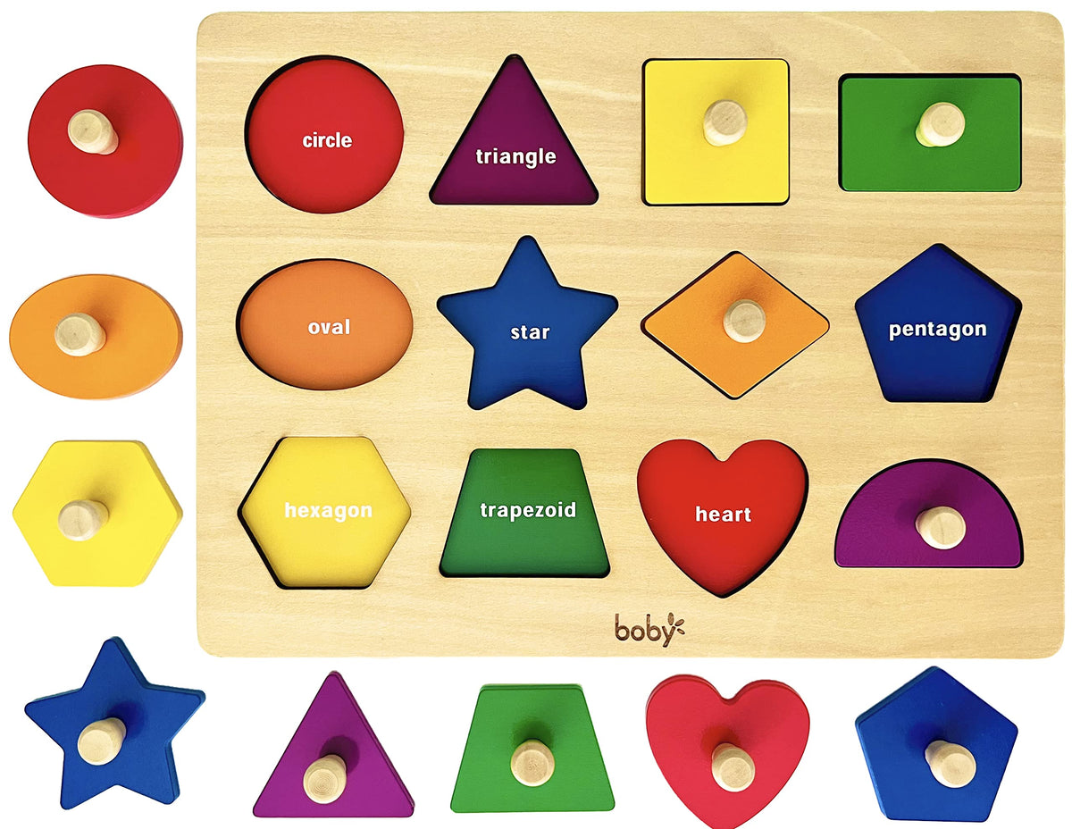 Dailyfunn Montessori shape peg puzzle for babies