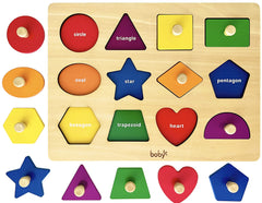Dailyfunn Montessori shape peg puzzle for babies