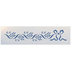 Daisy Bow Border Stencil Template Victorian floral border design by The Artful Stencil