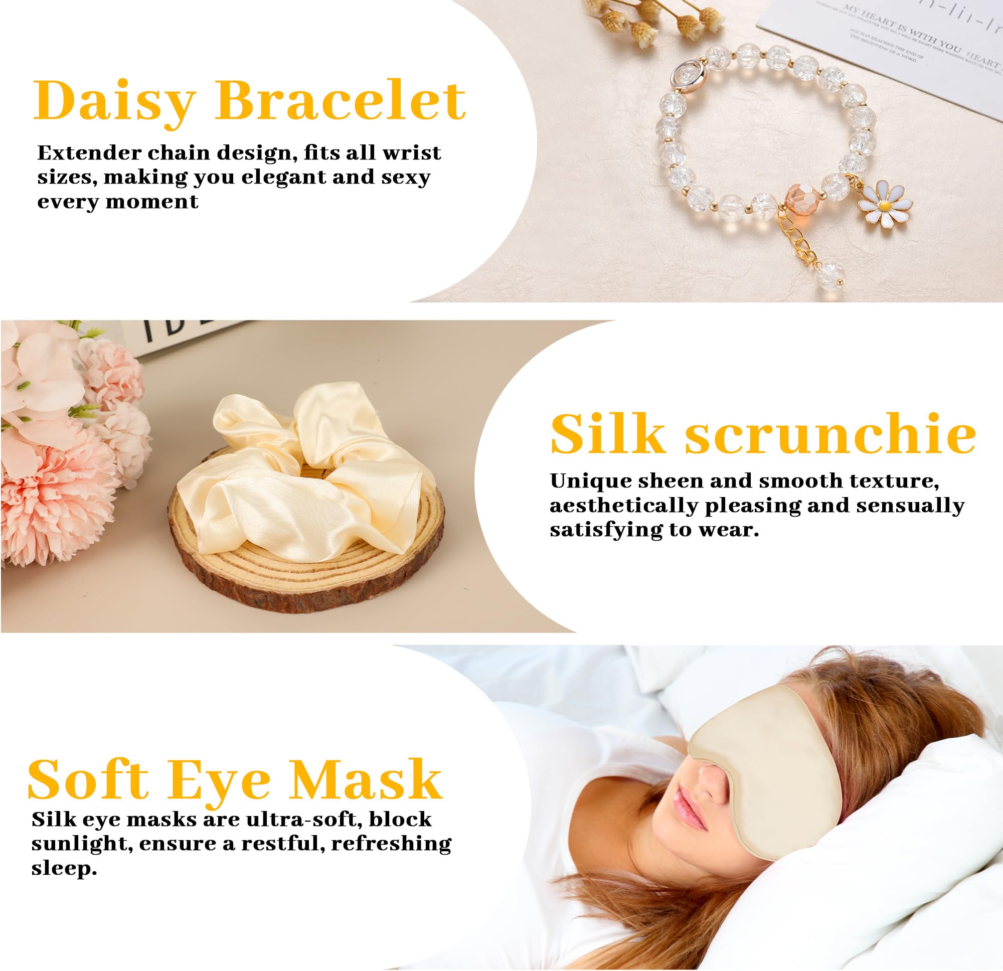 Dainty daisy bracelet included in gift set