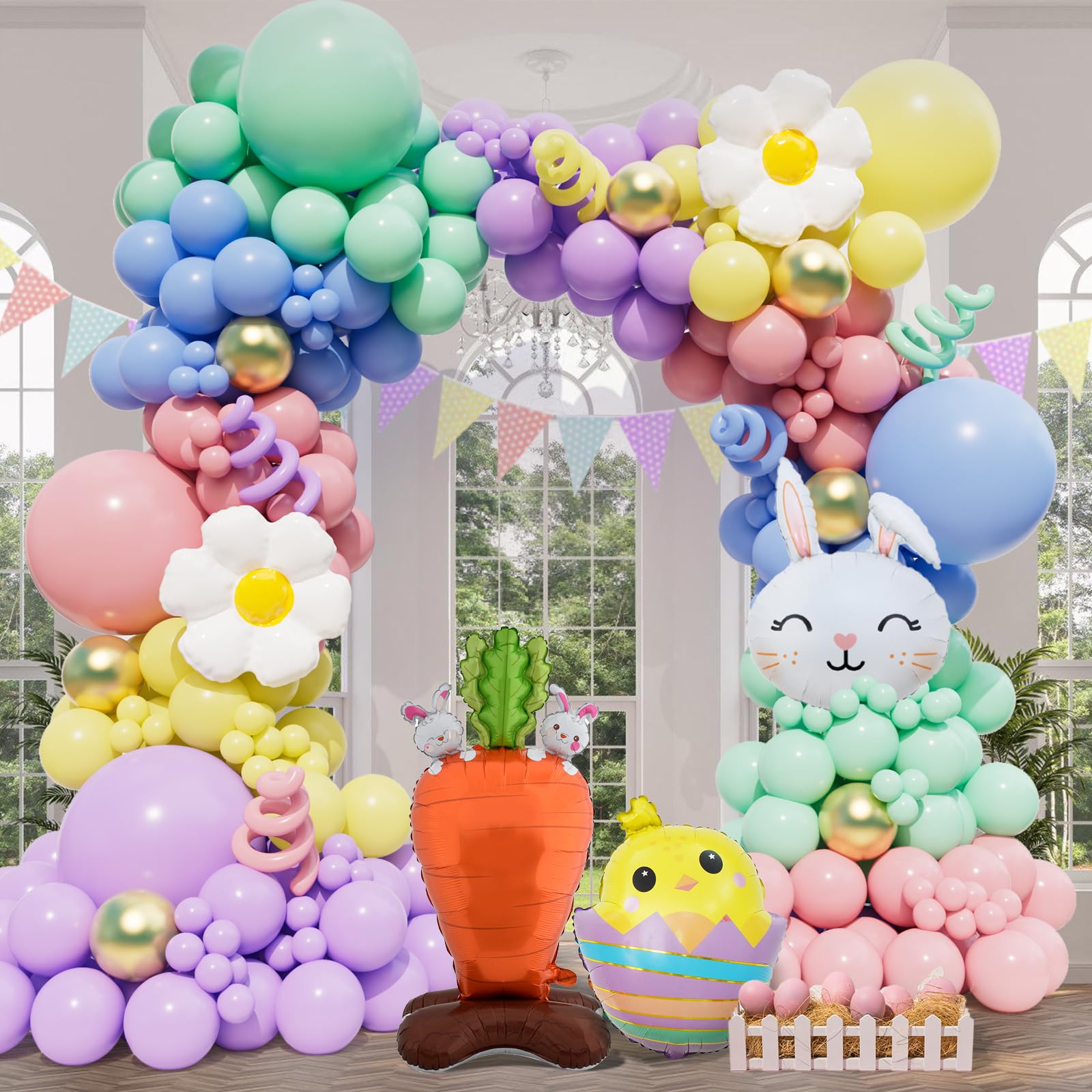 Turnip foil balloon and chicken foil balloon included