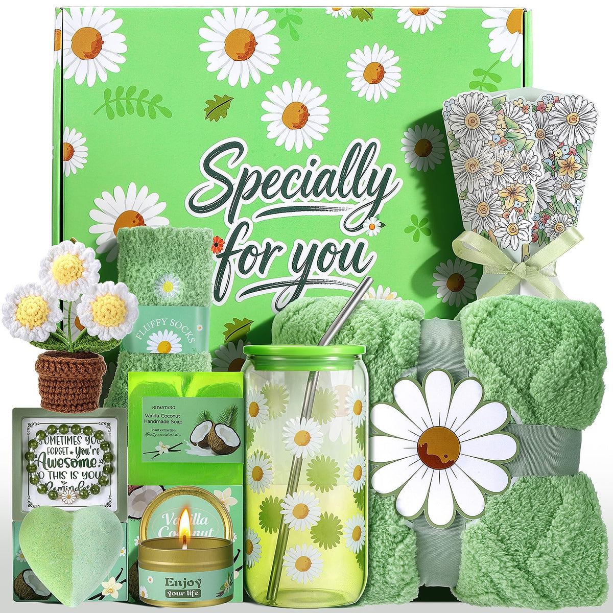 Daisy Self Care Gift Baskets for Women blanket image
