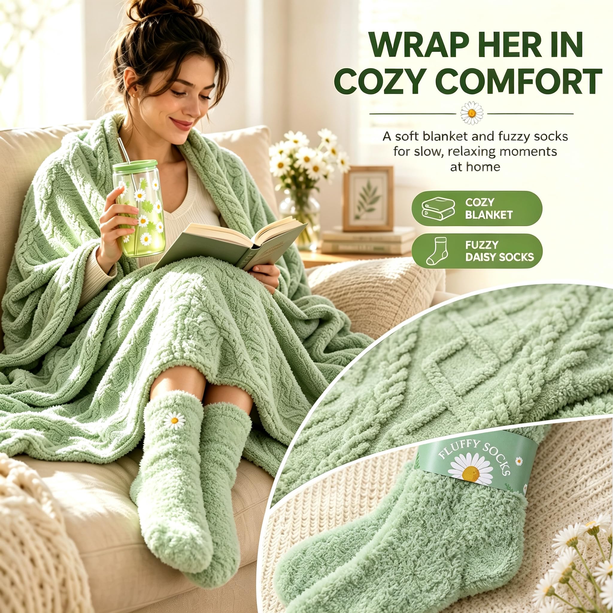 Crocheted daisy decor from the gift set image