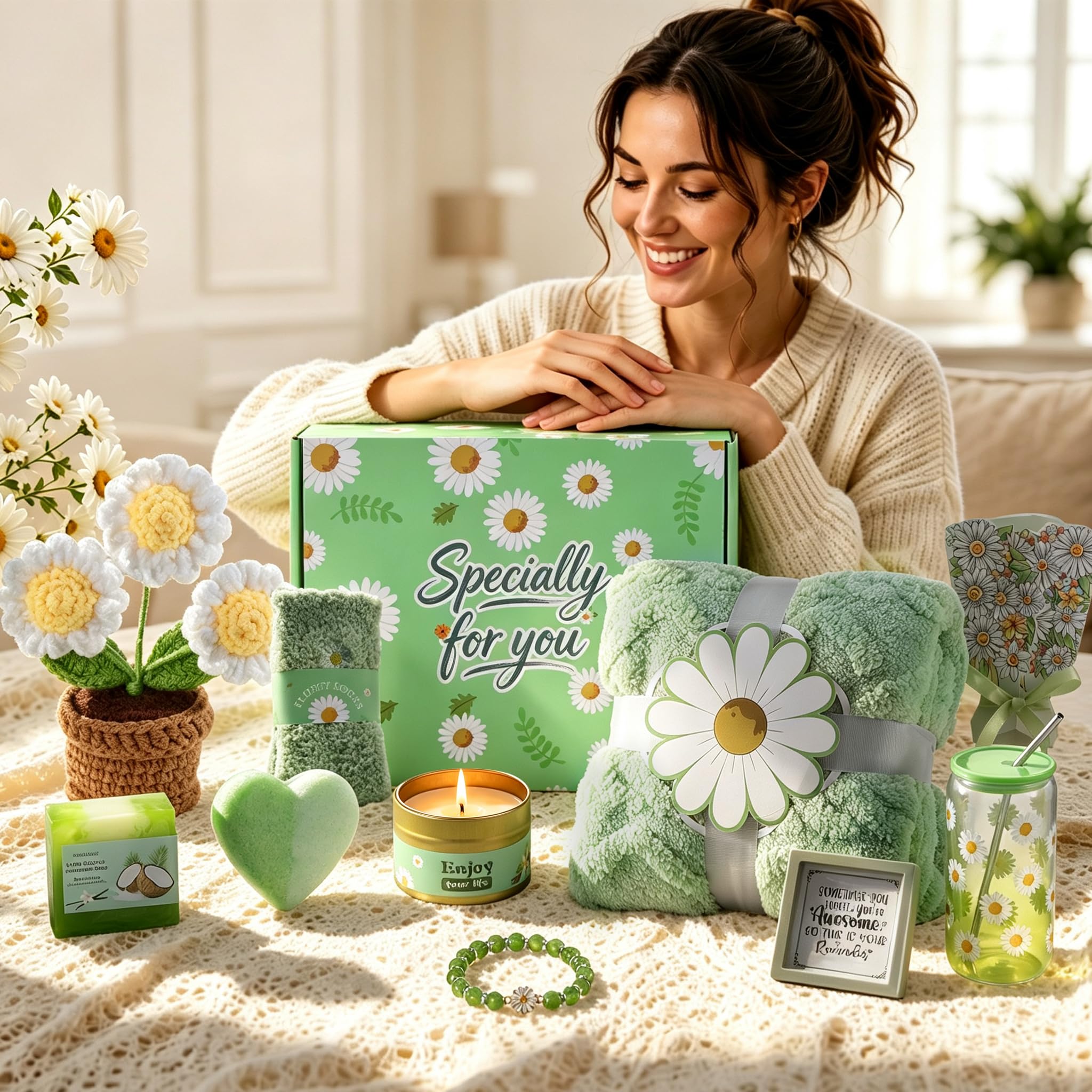 Scented candle from the Daisy Self Care Gift Baskets for Women image