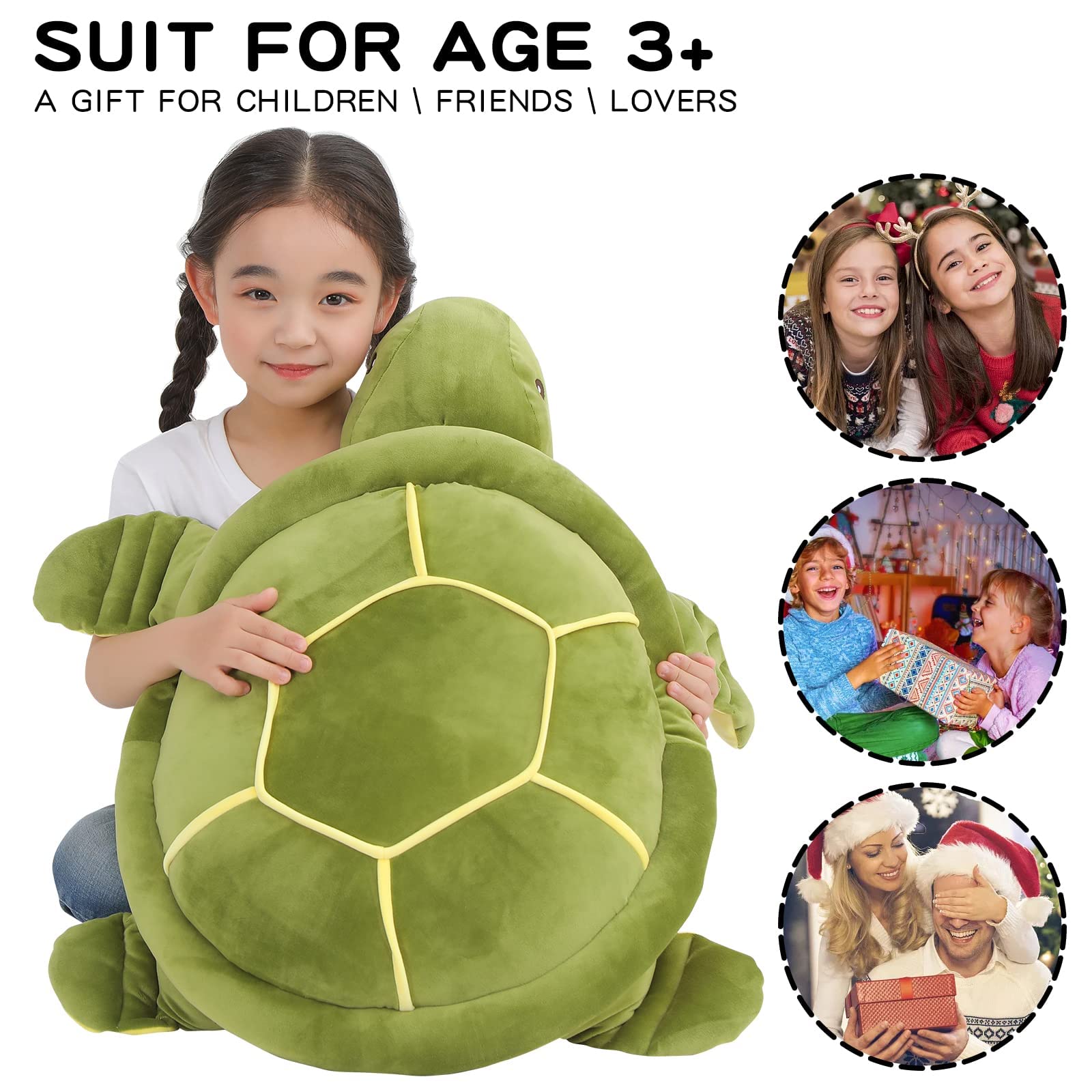 Dalmao 28 inch sea turtle plush cushion for living room