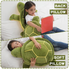 Dalmao sea turtle plush with detailed green shell decor