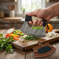 Fixed blade ulu knife model SM149 for slicing and chopping