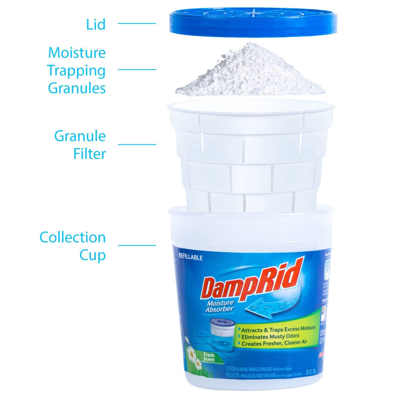 DampRid moisture absorber in a bathroom setting