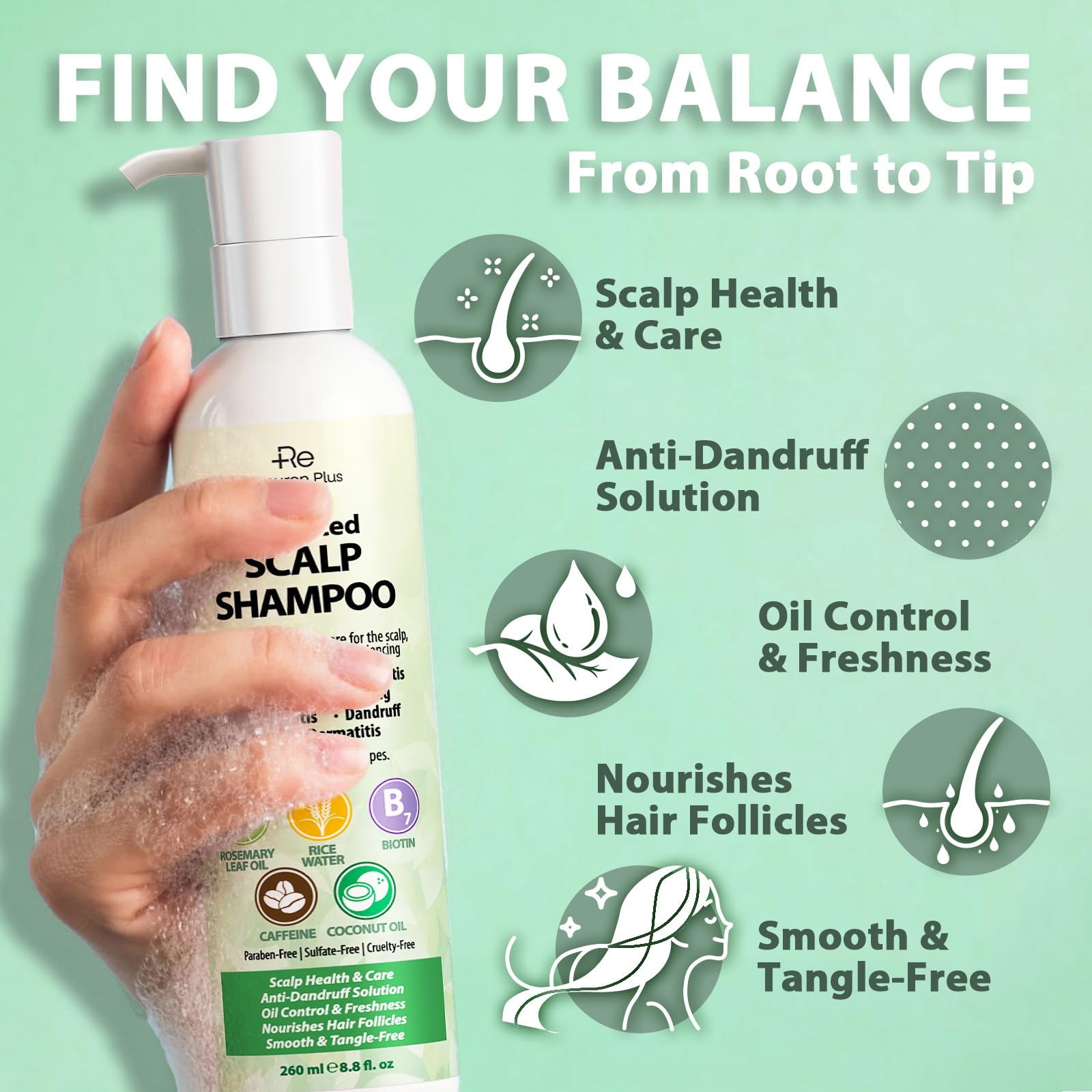 Dandruff relief scalp care shampoo packaging