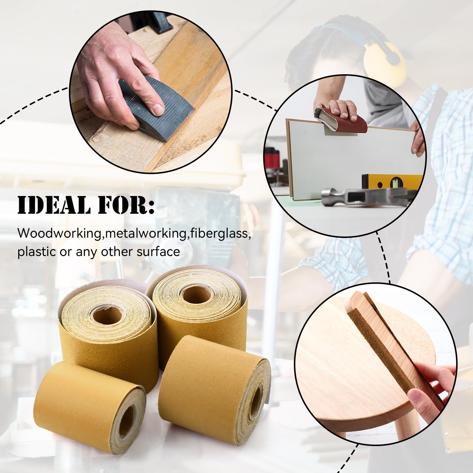Eight rolls sandpaper package 40 yards Dansib