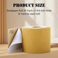 Dansib PSA sandpaper roll 120 grit 2-3-4in wide