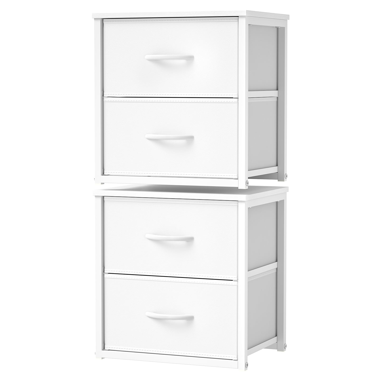 DAOUTIME white closet organizer with wooden top