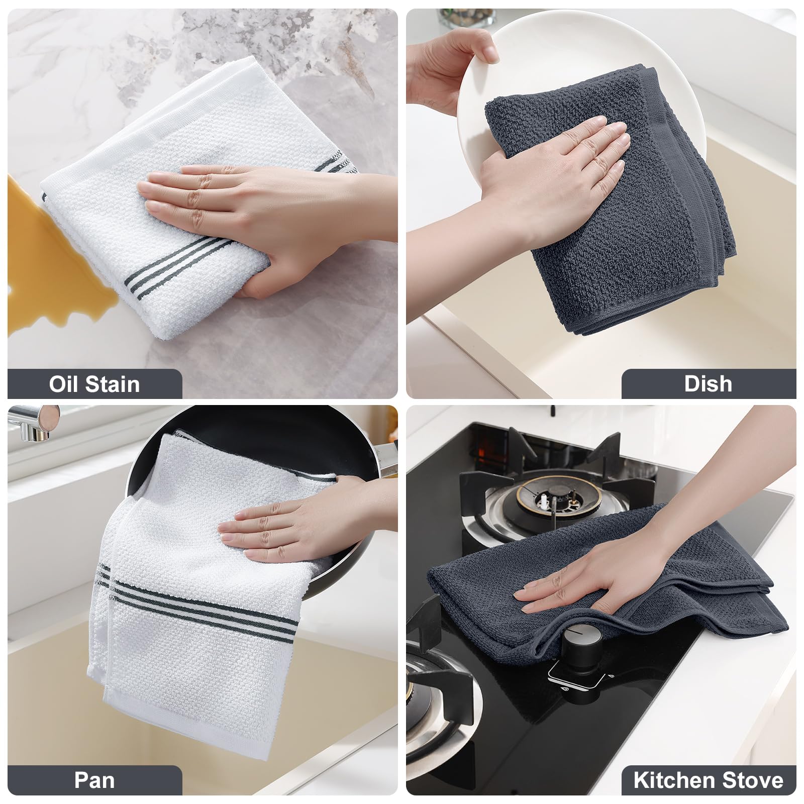 Towels with hanging loop for easy storage