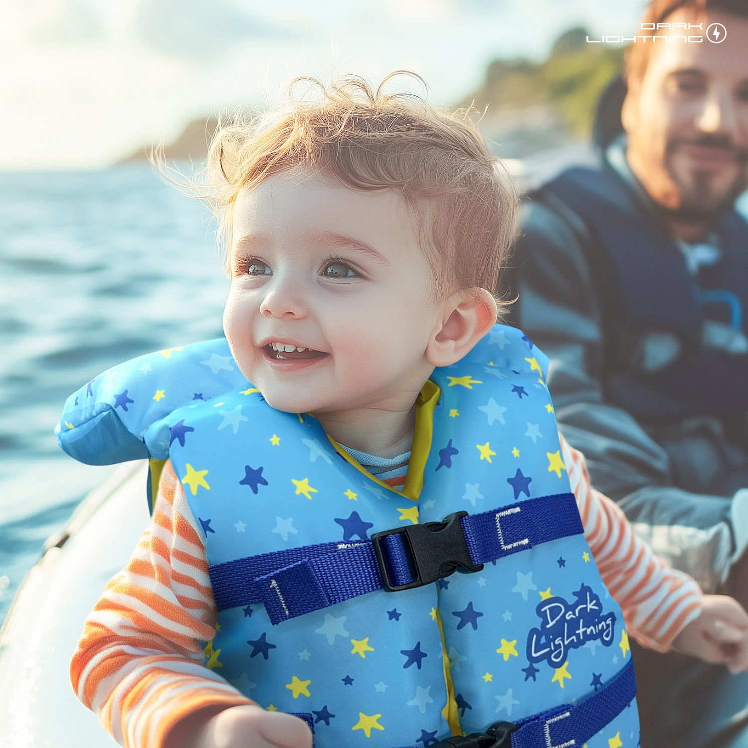 Toddler swim vest 1-3 years 0-30 lbs Dark Lightning