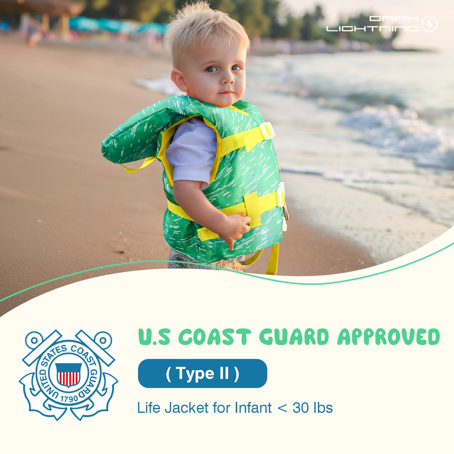 USCG approved kids life jacket 0-30 lbs by Dark Lightning