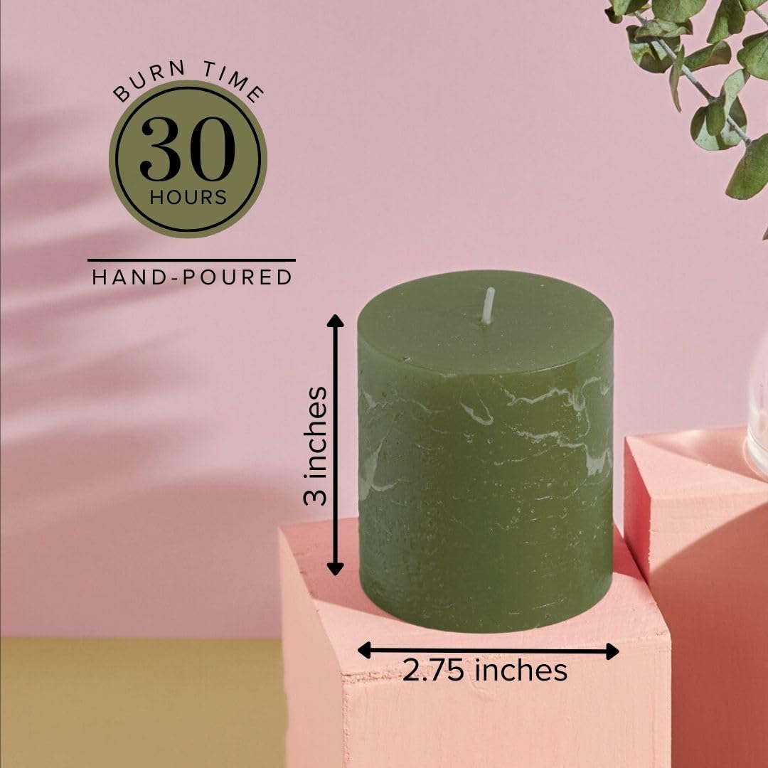 Unscented pillar candles Simply Soson Dark Moss Green
