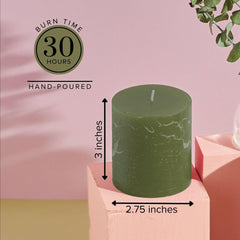 Unscented pillar candles Simply Soson Dark Moss Green