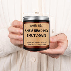 Funny reading decor candle for book lovers