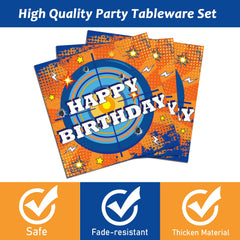 Dart War napkins 13 inch blue orange