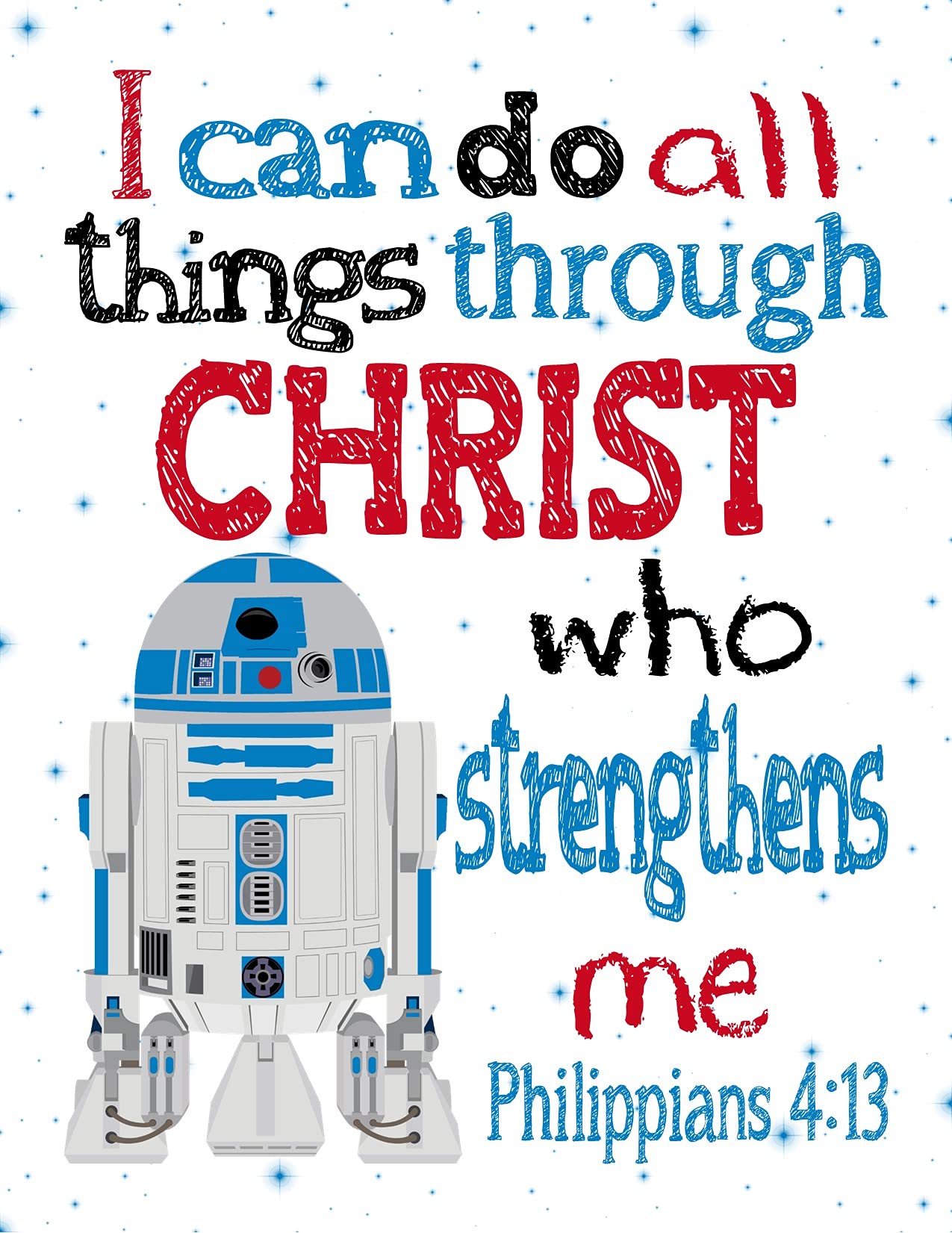R2D2 print in Star Wars Christian nursery decor set