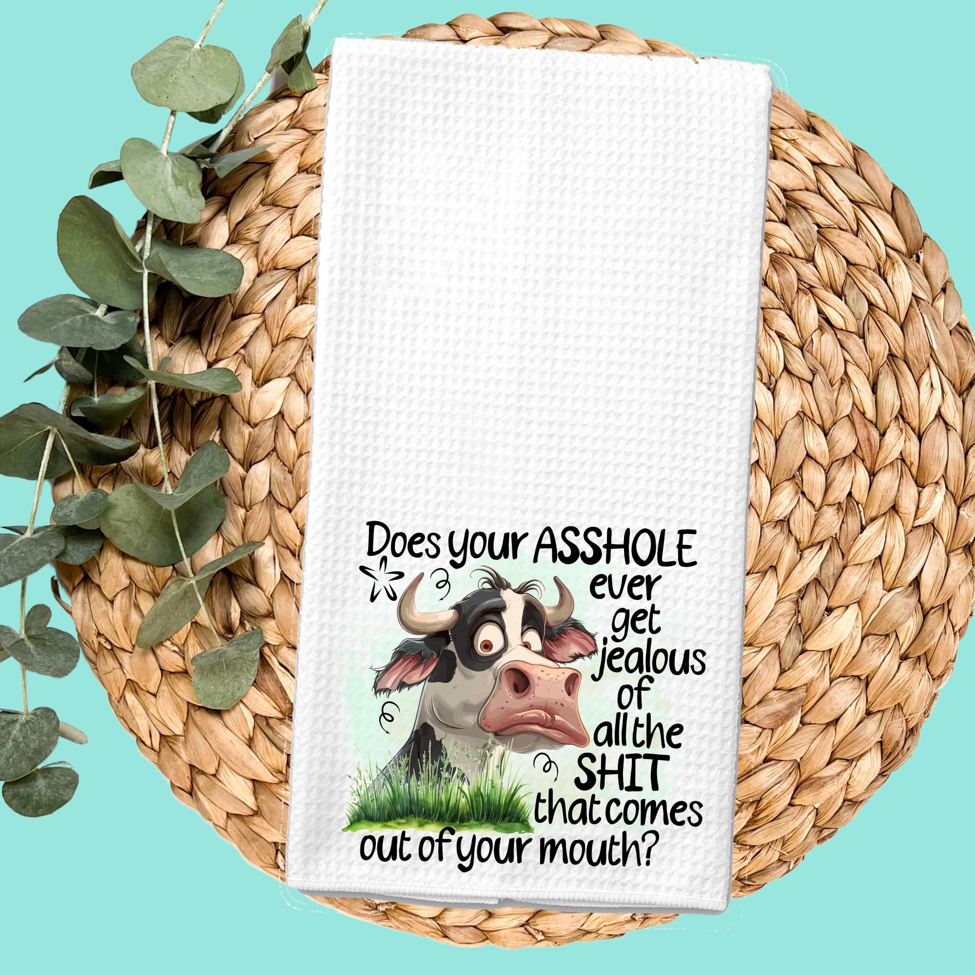 Adult humor kitchen towel durable absorbent fabric