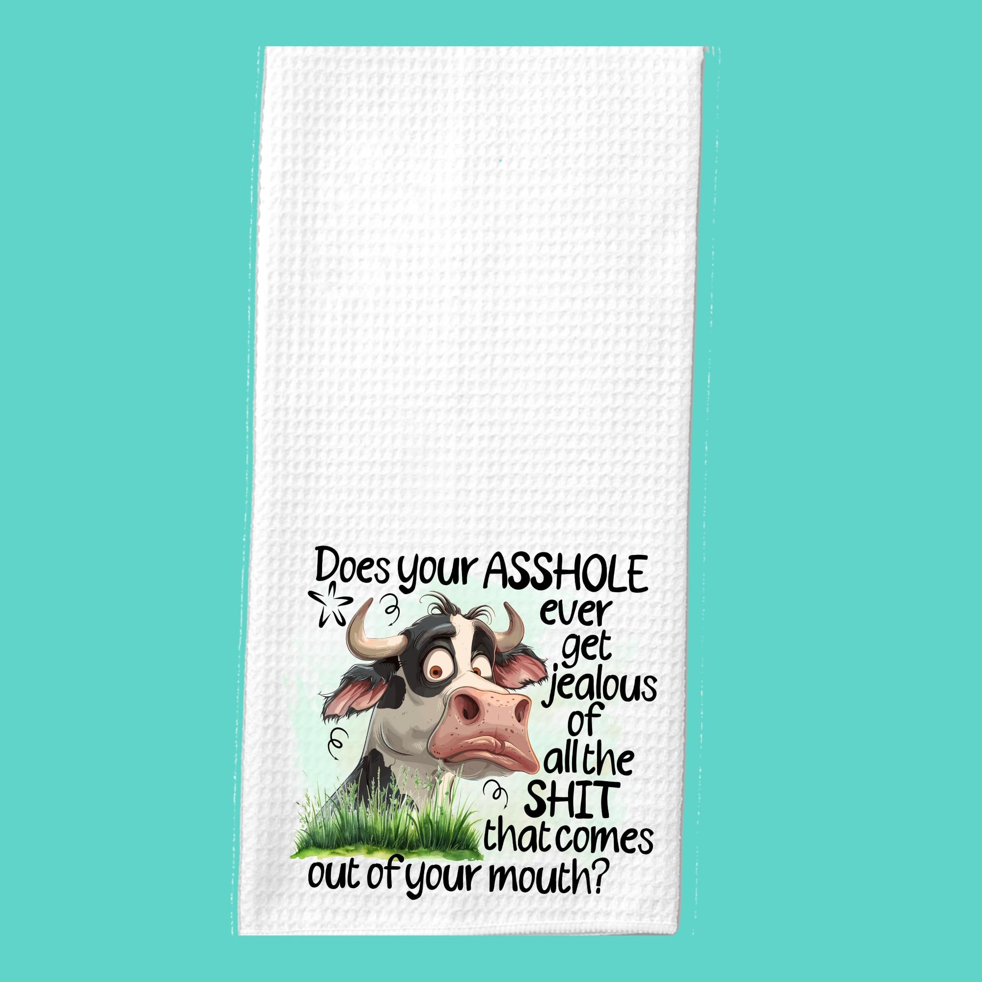 Dont Be a Cuntasaurus tea towel by DashaAlexander