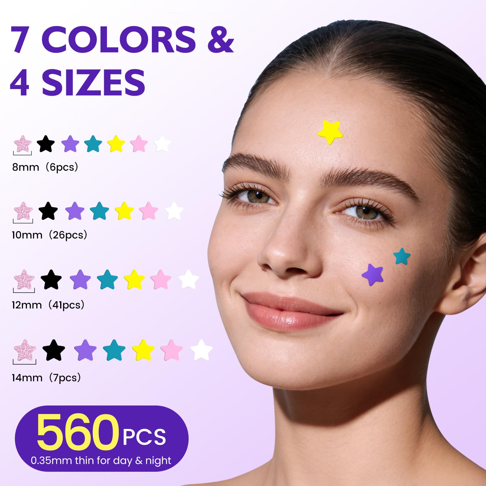 DATISEP pimple patches for face star patch 10mm 560-count