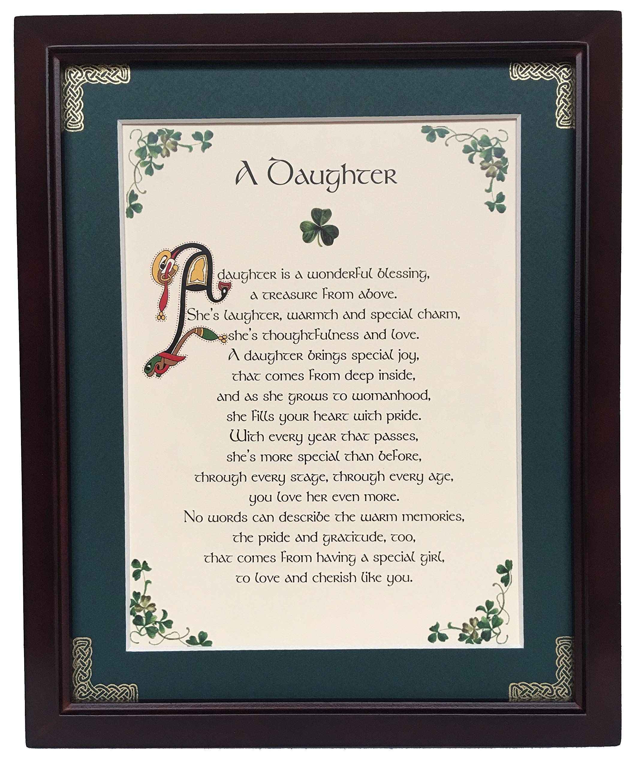 Daughter personalizable framed green matted blessing image 1