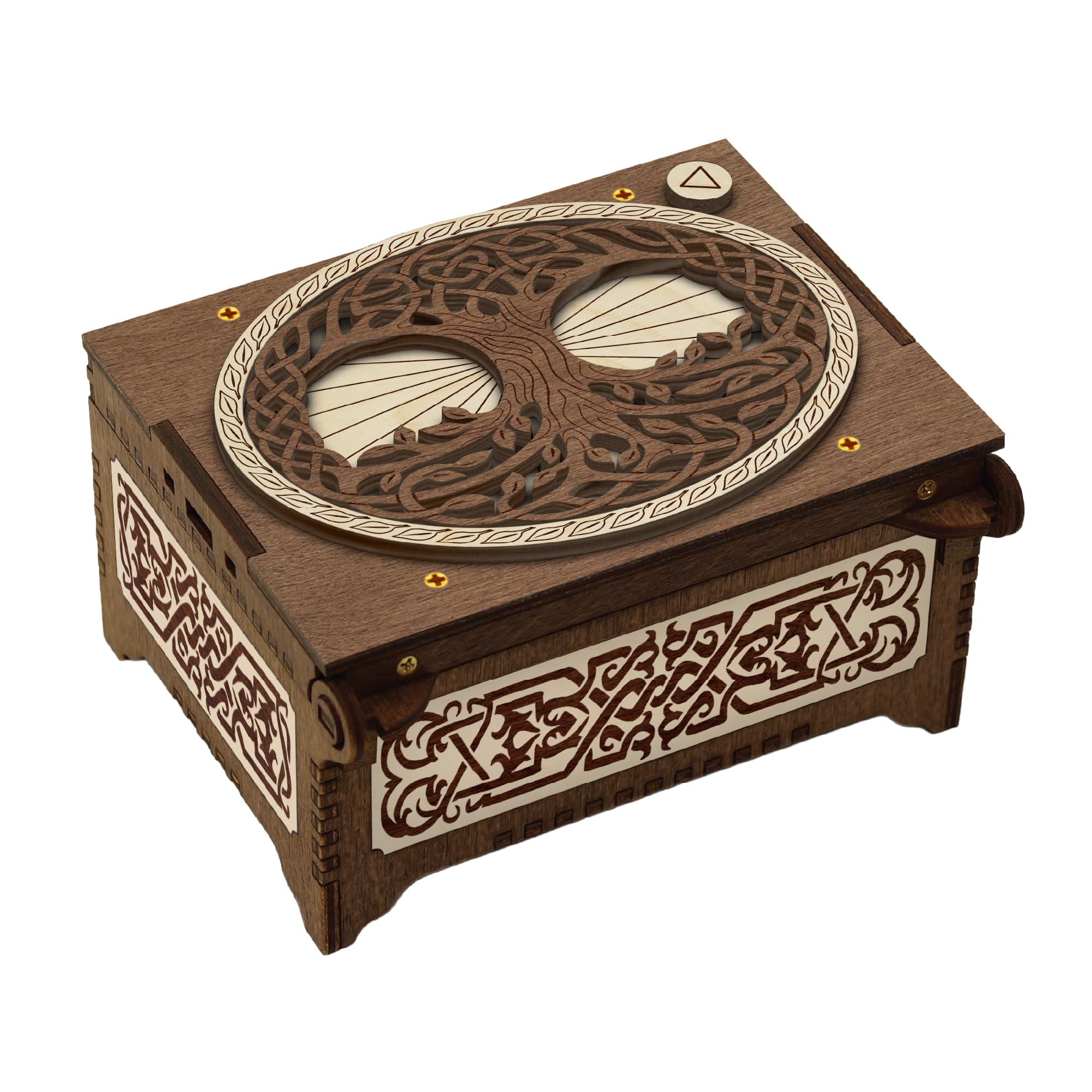 Lid with play button of Davidson Workshop music box