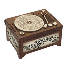 Davidson Workshop vinyl record player music box outside dimensions 4.75 x 3.75 x 2.75 inches