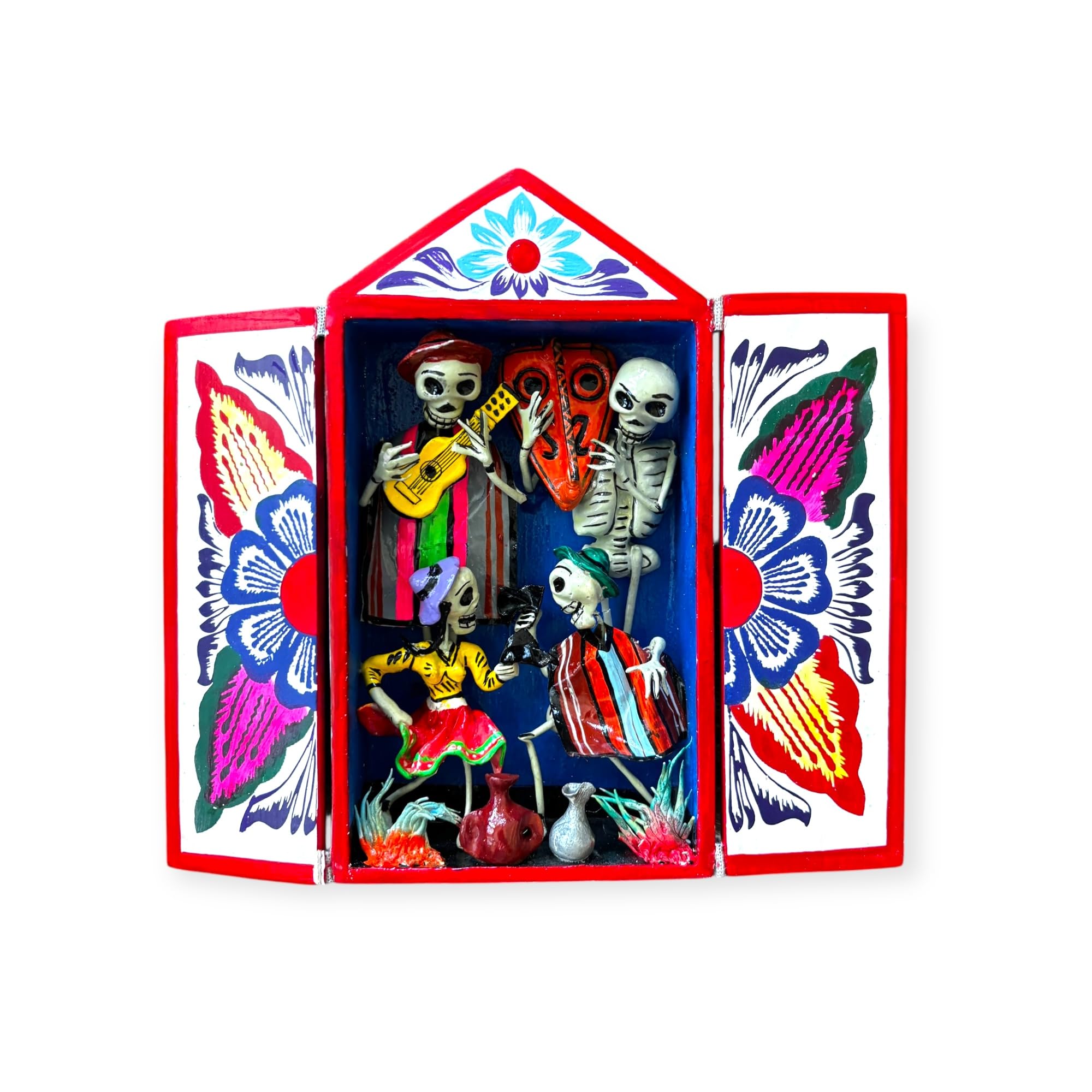 Day of the Dead Retablo Altarpiece closed 7x4 inches