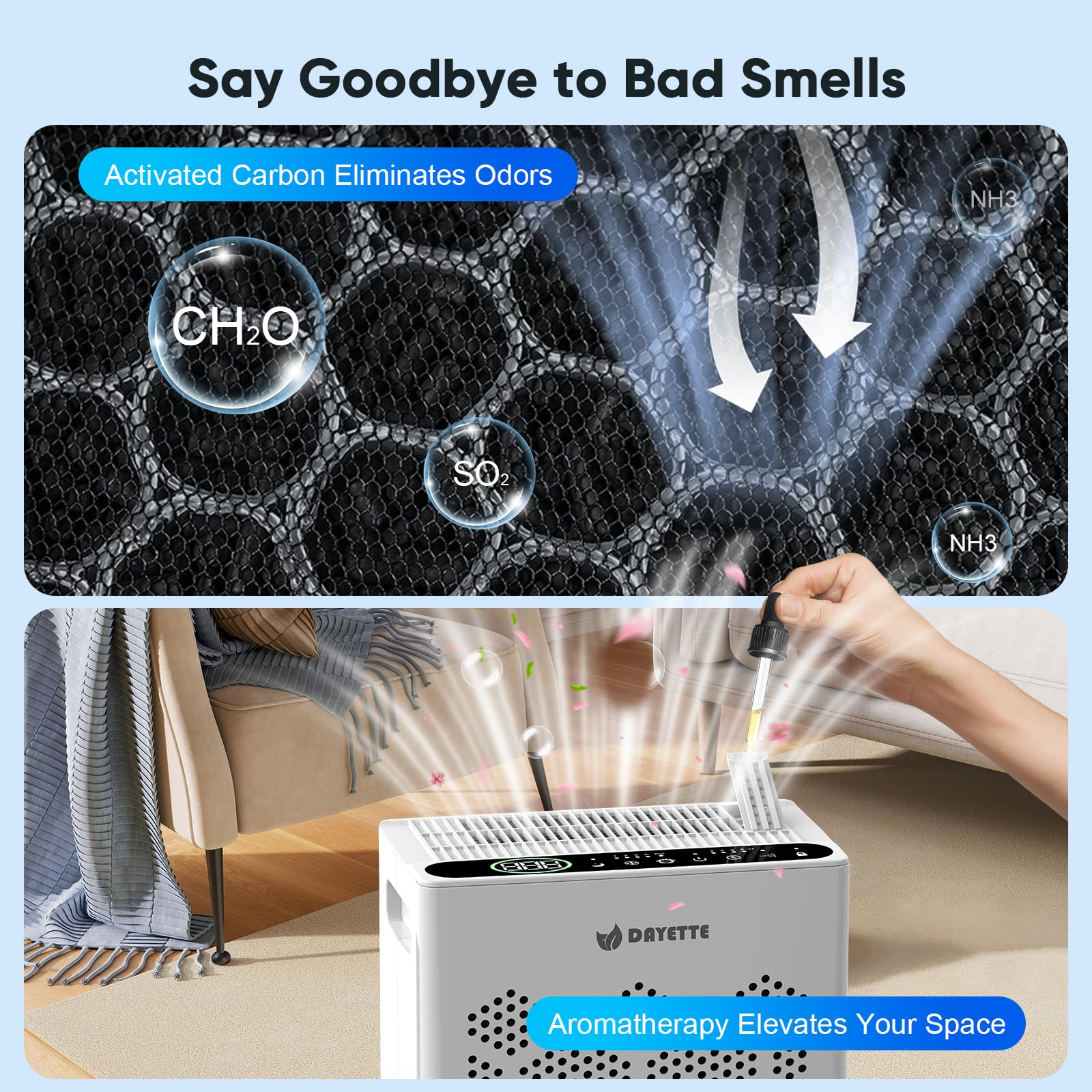 DAYETTE air purifier True HEPA H14 filter