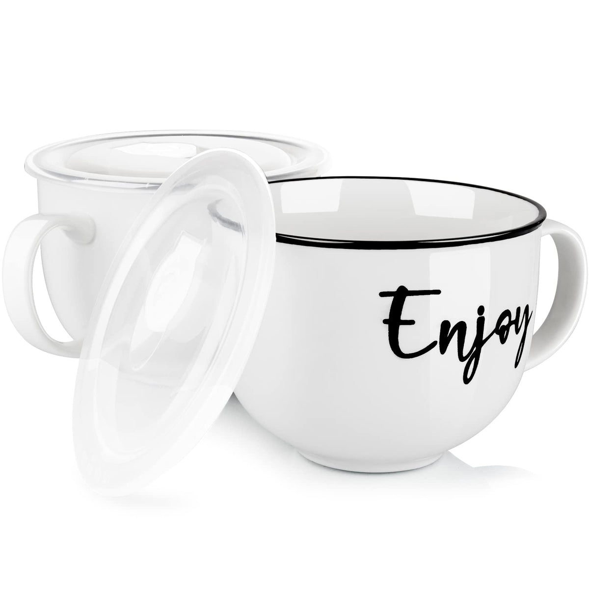DAYYET 26 oz soup mugs set of 2 with handles