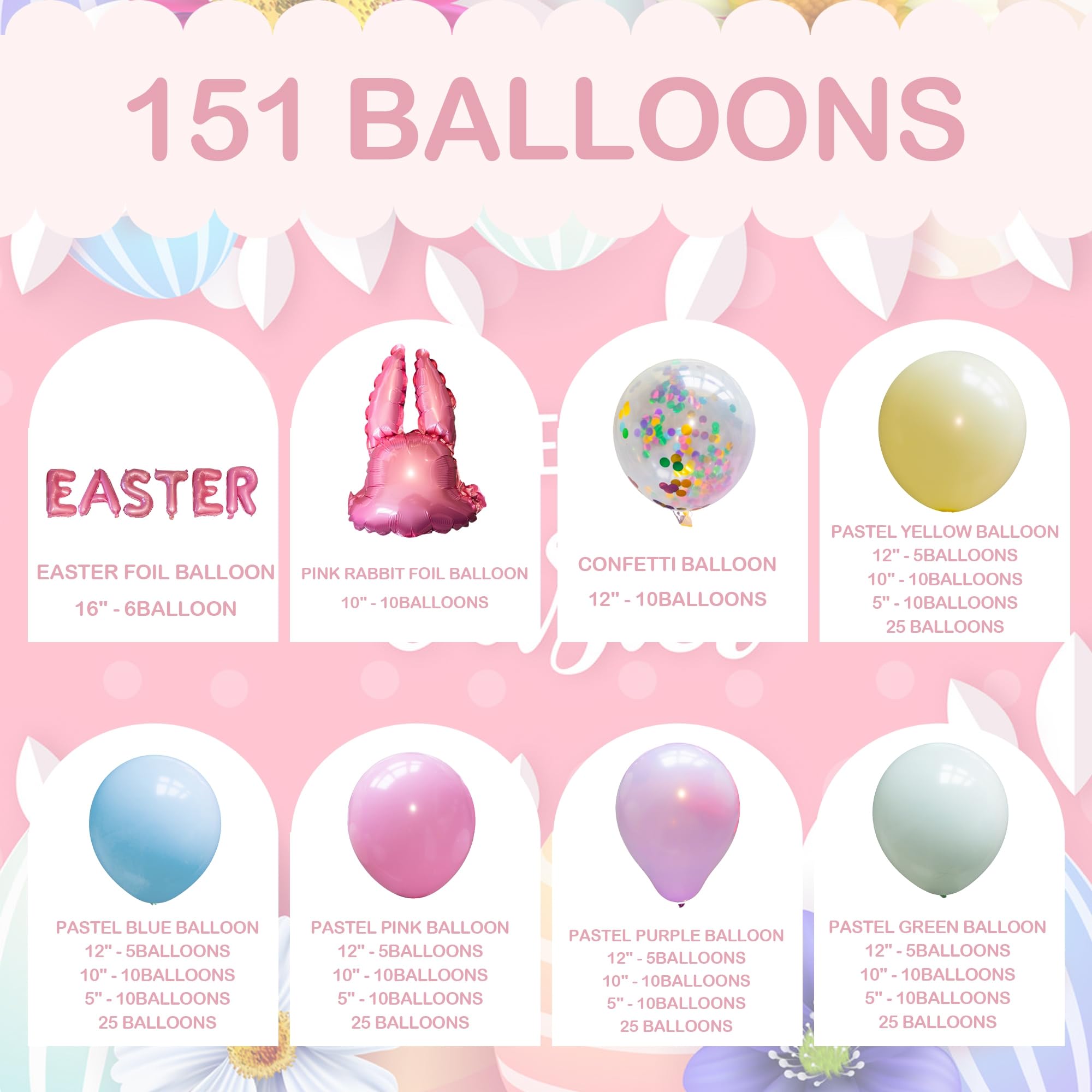 Pastel bunny garland balloons for Easter party