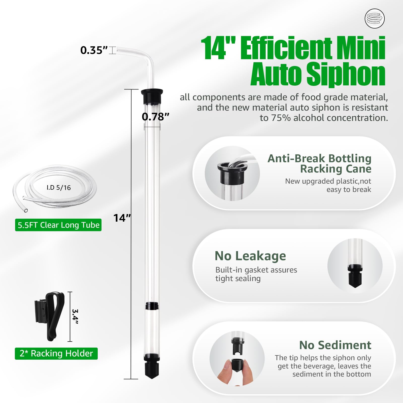 Dbgogo auto siphon with 5.5 ft tubing and clamp