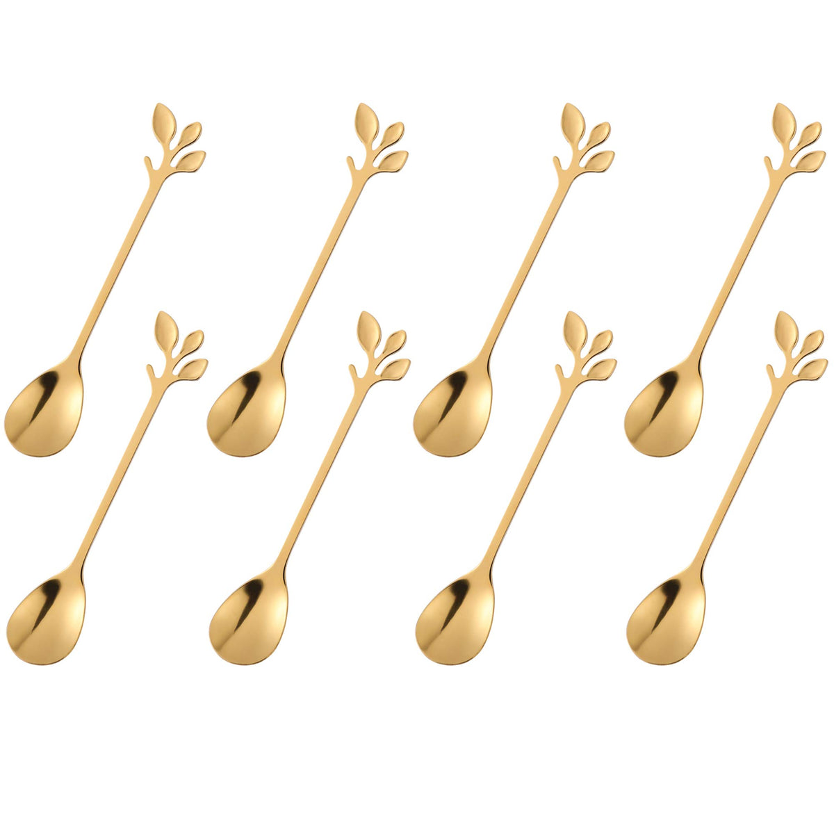 dcieiosul gold plated mini coffee spoon 8pc set close up front