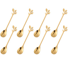 dcieiosul gold plated mini coffee spoon 8pc set close up front