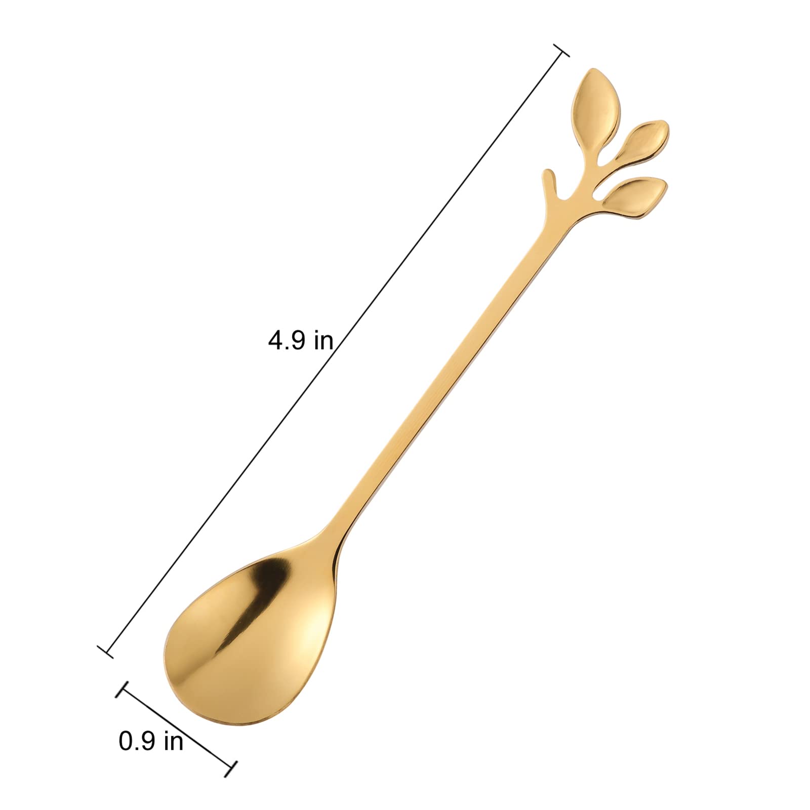 dcieiosul gold plated stainless steel demitasse spoon side view