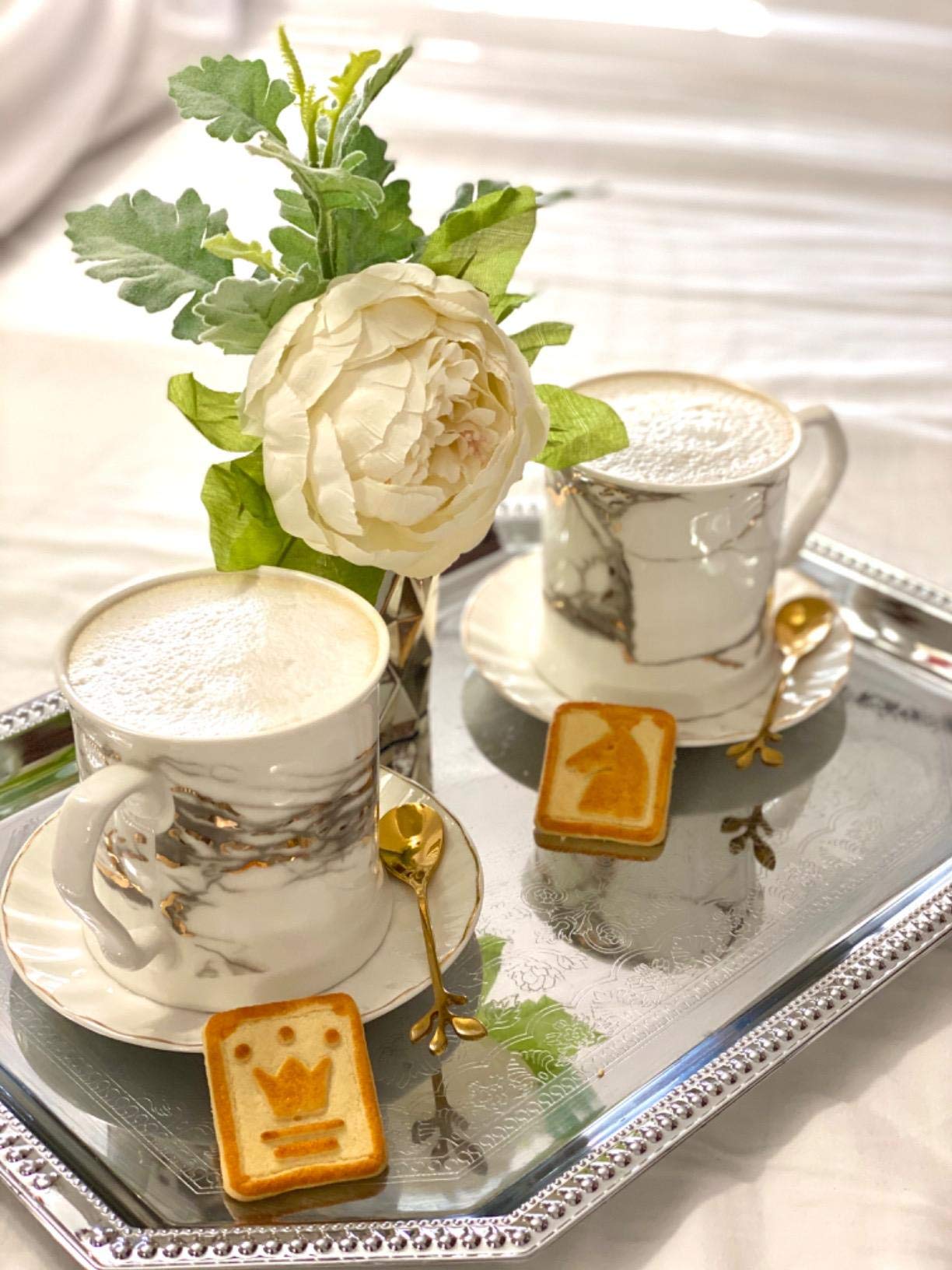 dcieiosul leaf design mini coffee spoon 4.9 inch gift box