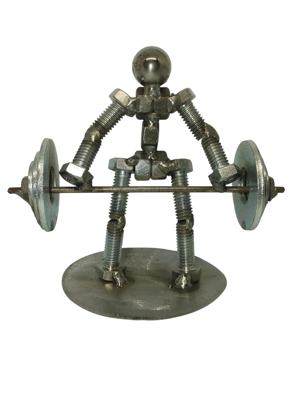 Dead Lift Metal Bolt Figurine closeup showing size 4in height