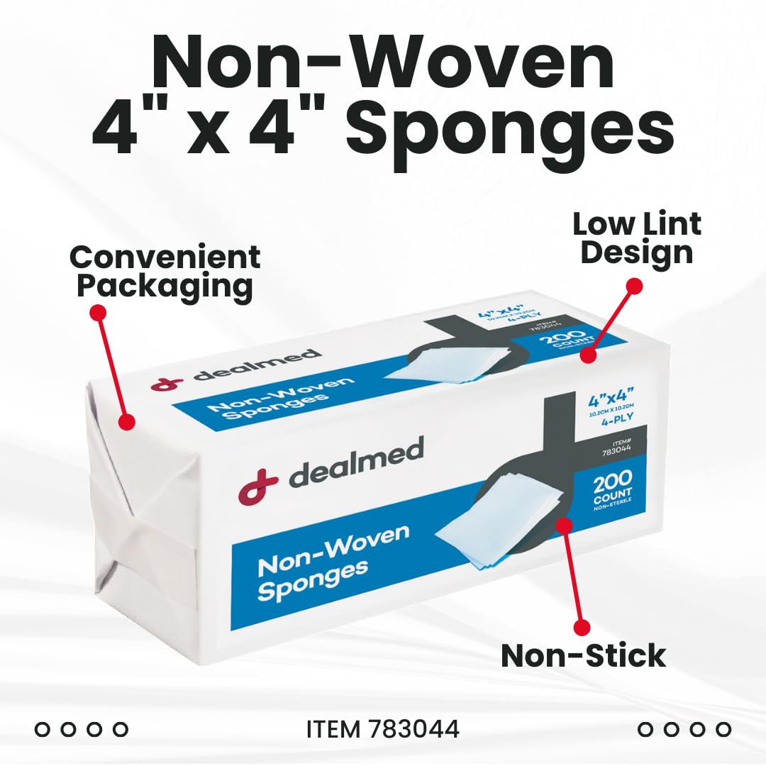 Dealmed 4x4 4-ply non-sterile gauze sponges