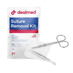 Dealmed Suture Removal Kit 3 pc set with scissors and forceps