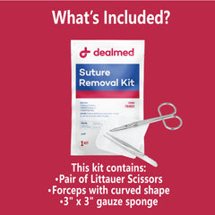 Curved forceps for suture removal in the kit