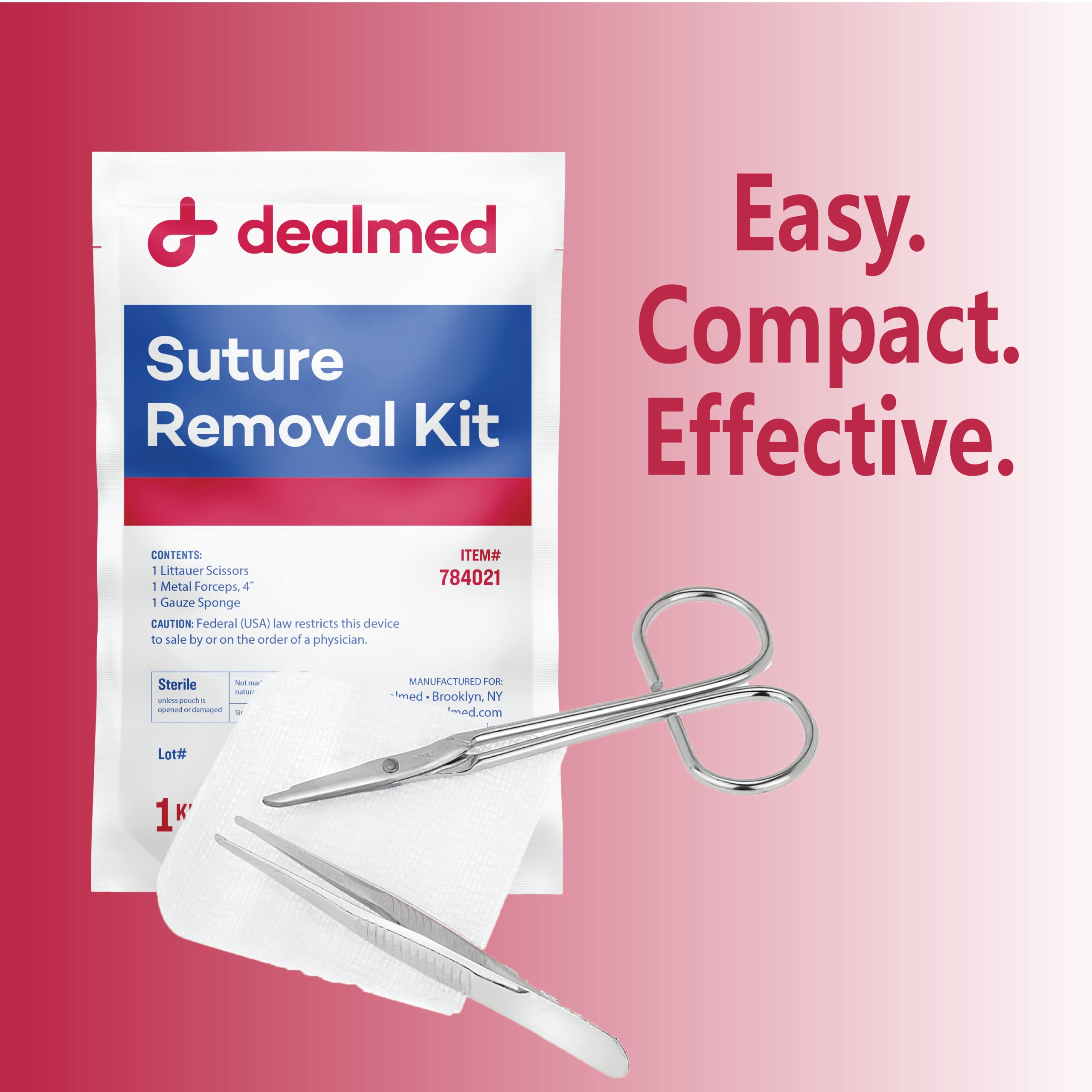 Compact suture removal kit suitable for first aid kits